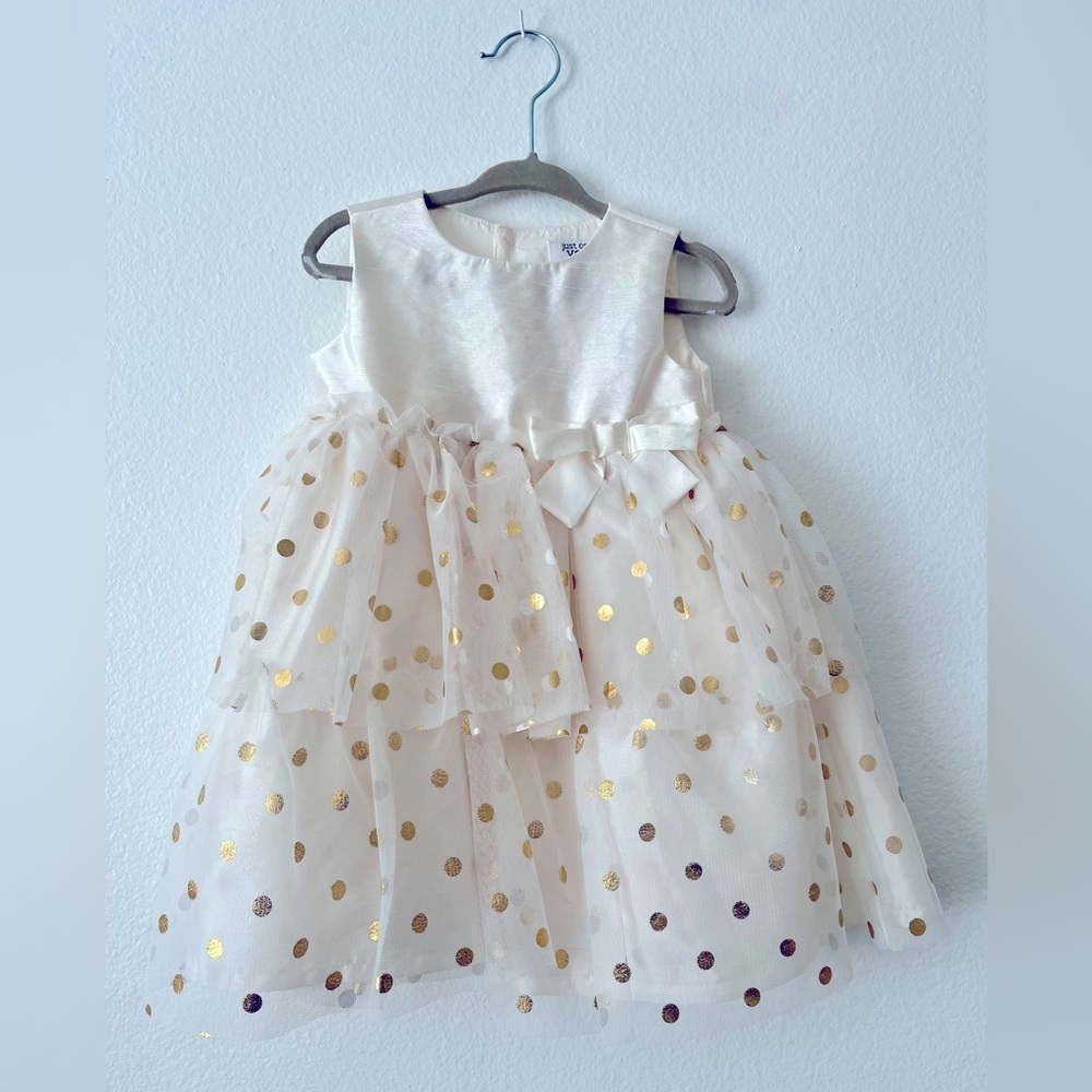 White/Gold Polka Dot Dress